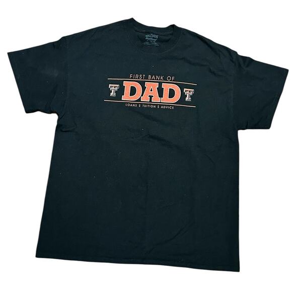 Texas Tech Men’s XL Black 'First Bank of Dad' Short Sleeve T-Shirt - Picture 1 of 5